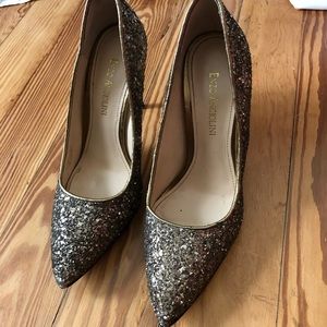 Enzo Angiolini Gold Shimmer Heels